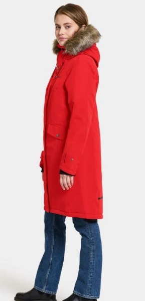 Didriksons Erika Womens Parka 3 in Pomme Red: 34(8) - the Old Byre Showroom