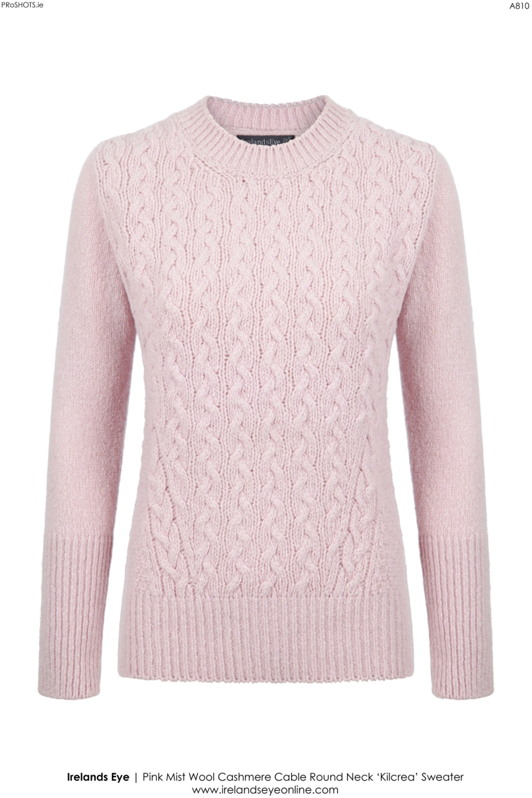 Irelands Eye Kilcrea Sweater in Pink Mist - the Old Byre Showroom